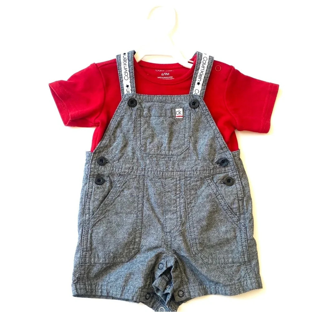 Calvin Klein Infant Baby Boy Shorts Overall Set